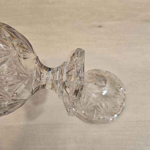 Vintage Egg Shape Cut Crystal Glass Candy Dish With Lid 8.5" Gorgeous - Picture 8 of 15